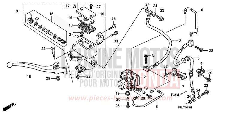 MAITRE-CYLINDRE FREIN AV. (FES125A) (FES150A) von S-wing ABS PEARL COOL WHITE (NHA16) von 2011